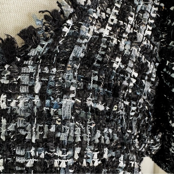 Likely Alessandra Puff Sleeve Tweed Fit & Flare Dress Black Size 14 - Picture 10 of 13